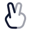 Victoryfinger icon with twotone rounded style