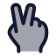 Victoryfinger icon with duotone rounded style