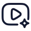 Videoai icon with stroke rounded style
