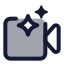 Videocameraai icon with duotone standard style