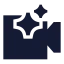 Videocameraai icon with solid sharp style