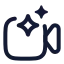Videocameraai icon with stroke rounded style