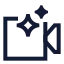 Videocameraai icon with stroke sharp style