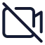 Videooff icon with stroke standard style
