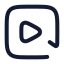 Videoreplay icon with stroke rounded style