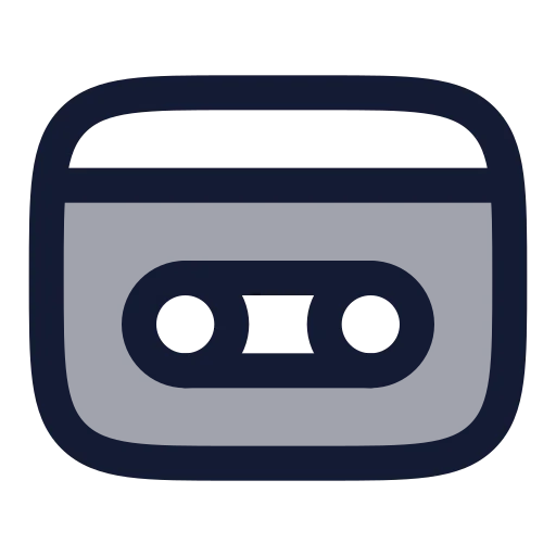 Videotape Icon in Duotone Rounded style