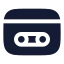 Videotape icon with solid rounded style