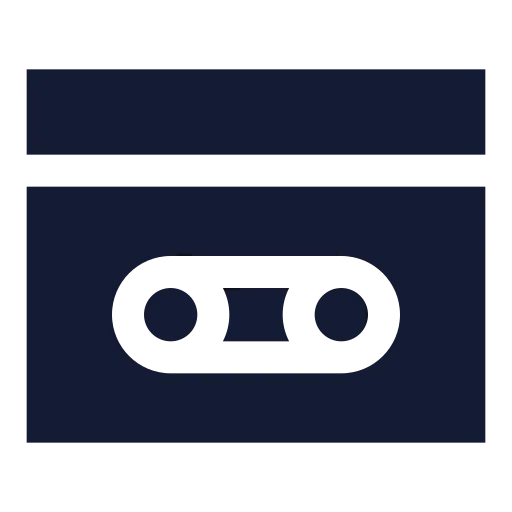 Videotape Icon in Solid Sharp style