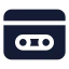 Videotape icon with solid standard style