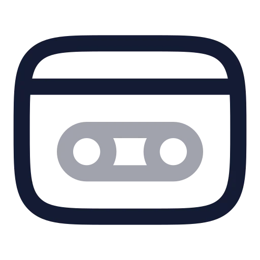 Videotape Icon in Twotone Rounded style