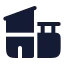 Villa icon with solid rounded style