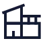 Villa icon with stroke sharp style