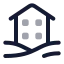 Villa icon with twotone rounded style