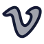 Vimeo icon with duotone rounded style