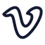 Vimeo icon with stroke rounded style