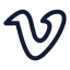 Vimeo icon with stroke sharp style