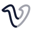 Vimeo icon with twotone rounded style