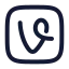 Vinesquare icon with stroke rounded style