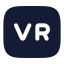 Virtualrealityvr icon with solid rounded style