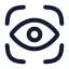 Vision icon with stroke rounded style