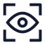 Vision icon with stroke sharp style