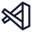 Visualstudiocode icon with stroke sharp style