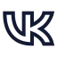 Vk icon with stroke sharp style