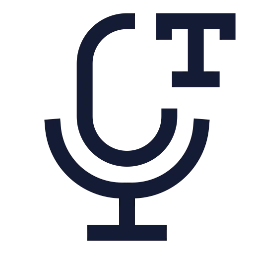 Voice To Text Icon in Stroke Sharp style