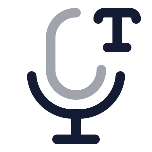 Voice To Text Icon in Twotone Rounded style
