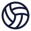 Volleyball icon with stroke rounded style