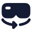 Vr icon with solid rounded style