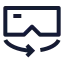 Vr icon with stroke sharp style