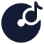 Vynil icon with solid rounded style