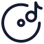 Vynil icon with stroke rounded style
