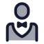 Waiter icon with duotone rounded style