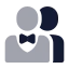 Waiters icon with bulk rounded style