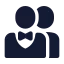 Waiters icon with solid rounded style
