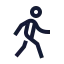 Walking icon with stroke sharp style