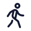 Walking icon with stroke standard style