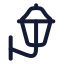 Walllamp icon with stroke rounded style