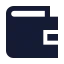 Wallet icon with solid sharp style