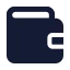 Wallet icon with solid standard style