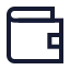 Wallet icon with stroke sharp style