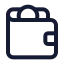 Wallet icon with stroke standard style