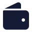 Wallet icon with solid standard style