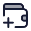 Walletadd icon with duotone rounded style