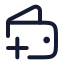 Walletadd icon with stroke rounded style
