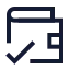Walletdone icon with stroke sharp style