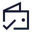 Walletdone icon with stroke sharp style