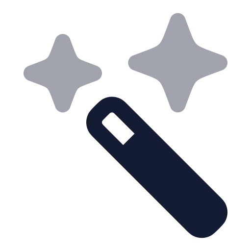Wand Sparkles Icon in Bulk Rounded style
